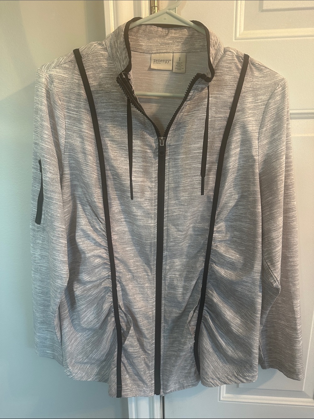 Zenergy Women's Heather Gray Zip-Front Utility Jacket #Athleisure #Activewear